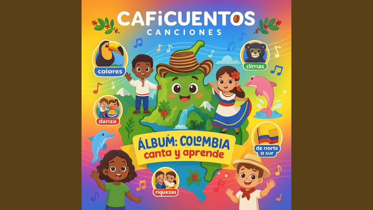 Carátula del álbum Albúm Colombia canta y aprende de Caficuentos canciones