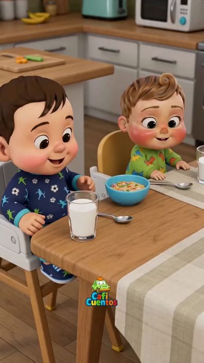 ¡Aprendiendo palabras con Miguel! 🥛🥄 El desayuno es el mejor momento para aprender! ☀️🥛 Acompaña a Juan y Miguel en la cocina mientras descubren palabras cotidianas como "vaso", "cuchara" y "zapato". 👟 ✨ El final con Miguel usando el zapato de guante te va a derretir de ternura. 🥹 Elige tu emoji favorito: 🥛, 🥄 o 👟 ¡y déjanos tu comentario! 👇 #CafiCuentos #VocabularioParaNiños #PrimerasPalabras #AprendeJugando #Bebes #Niños #EducacionInfantil #Maternidad #Hijos #RutinaDiaria #DesayunoSaludable